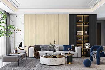 三亚轻奢风格-客厅