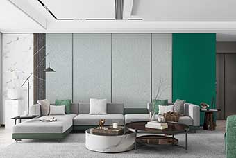 三亚轻奢风格-客厅